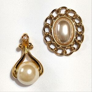Avon Pearlesque Pendant & Napier Brooch Project Piece Set